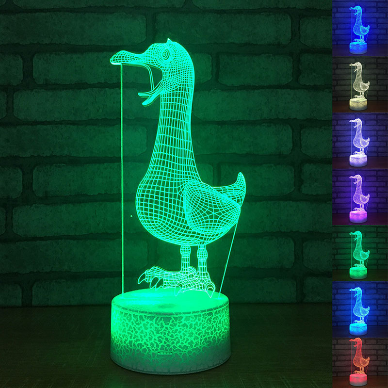 

platypus 3d acrylic led night light touch 7 color change desk table lamp party decorative light led lighting