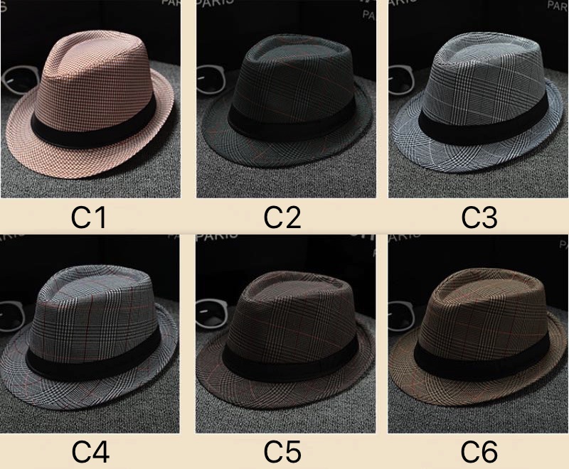 

30 Colors Panama Pure Color Hats And Plaid Pattern Jazz Hat Cotton Line Summer Soft Fashion Stingy Brim Sun Caps, Color remark