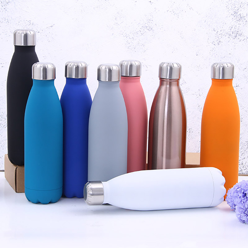 

500ML Water Cup Insulation Mug Vacuum Bottle Sports 304 Stainless Steel Cola Bowling Shape Travel Mugs 8 Color Free DHL WX9-426