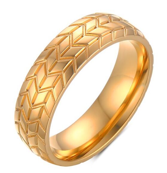 Wedding Ring 6mm Tyre Pattern Stainless Steel wedding Ring for men and women size 7-12 Hot sale! Wedding Engagement Promise Band