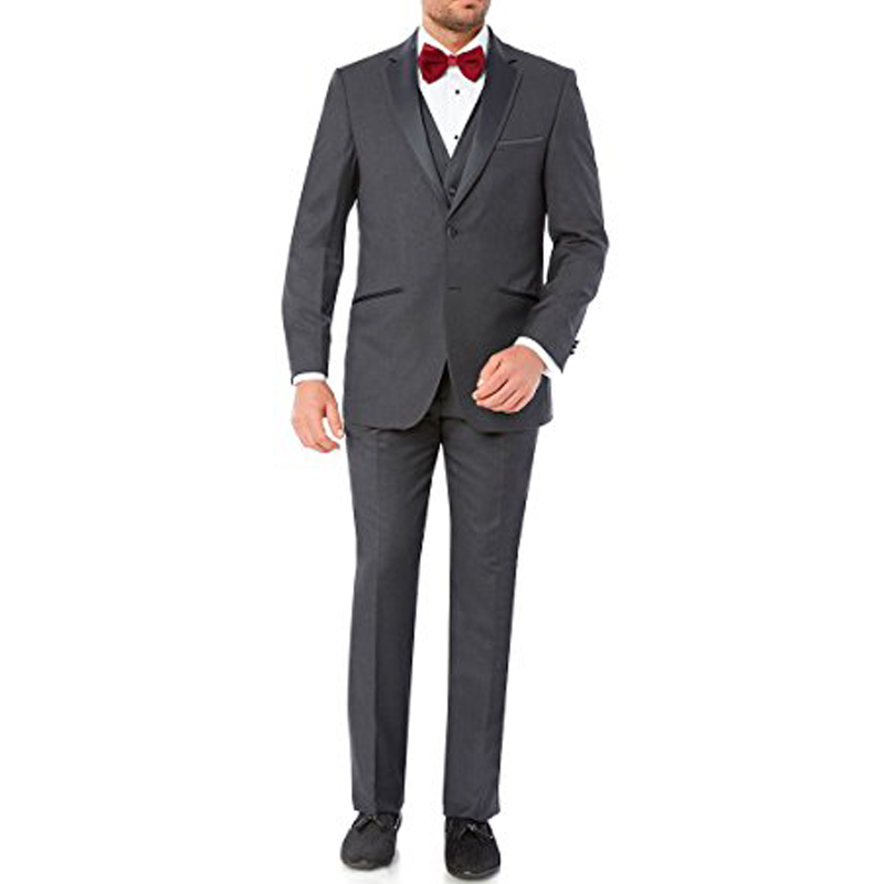 

2018 Gray Wedding Groom Tuxedso Groomsmen Wear Three Piece Jacket Pants Vest Notched Lapel Custom Made Business Formal Men Suits, Same as image