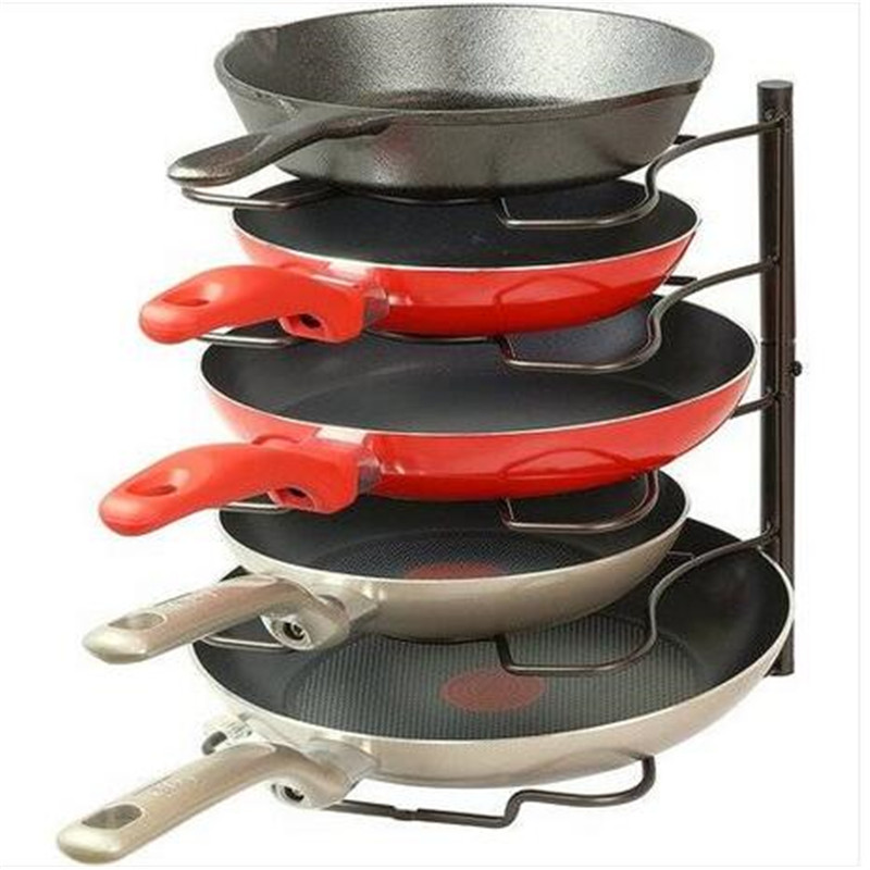

Wholesales free shipping Kitchen Cabinet Pantry Pan and Pot Lid Organizer Rack Holder 5 Tier Kitchen Storage & Organization