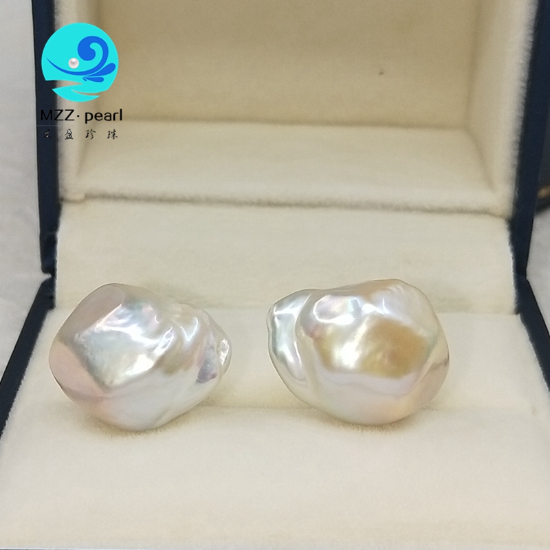 

pearl baroque pearl 14mm diamond shaped irregular pearl stud earring for women