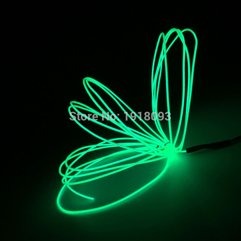 

Hot High quality EL wire glowing For Event Party Novelty Lighting Green 1.3mmm 5Meter Long