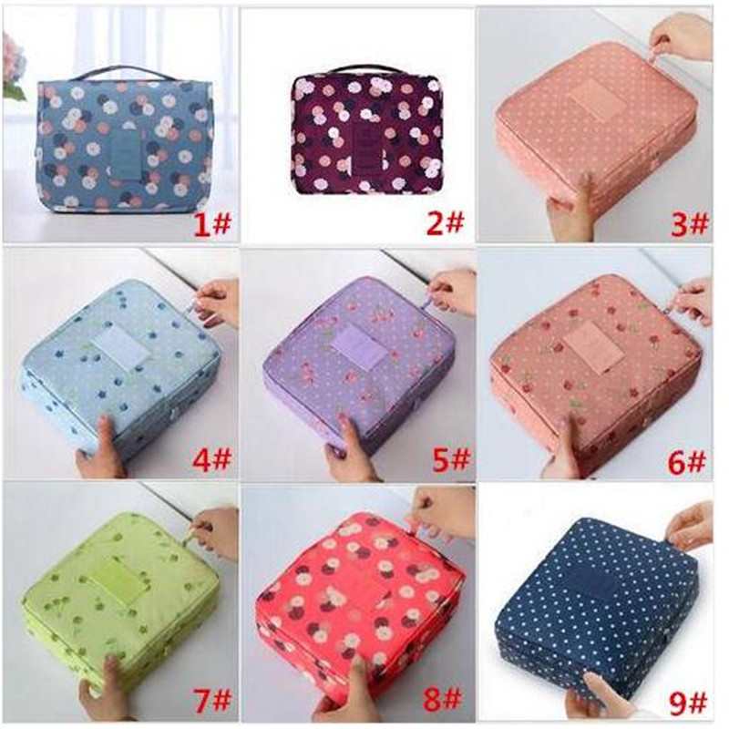 

Fashion Hot sales Women Makeup Bag Cosmetic Bag Toiletry Storage Floral Nylon Zipper Travel Wash Pouch Cosmetic bag