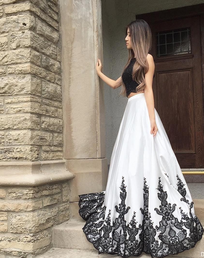

Black and white two pieces lace long prom dress 2018 NEW lace evening dress Women formal elegant Dresses Long special Occasion Gowns, Dark red