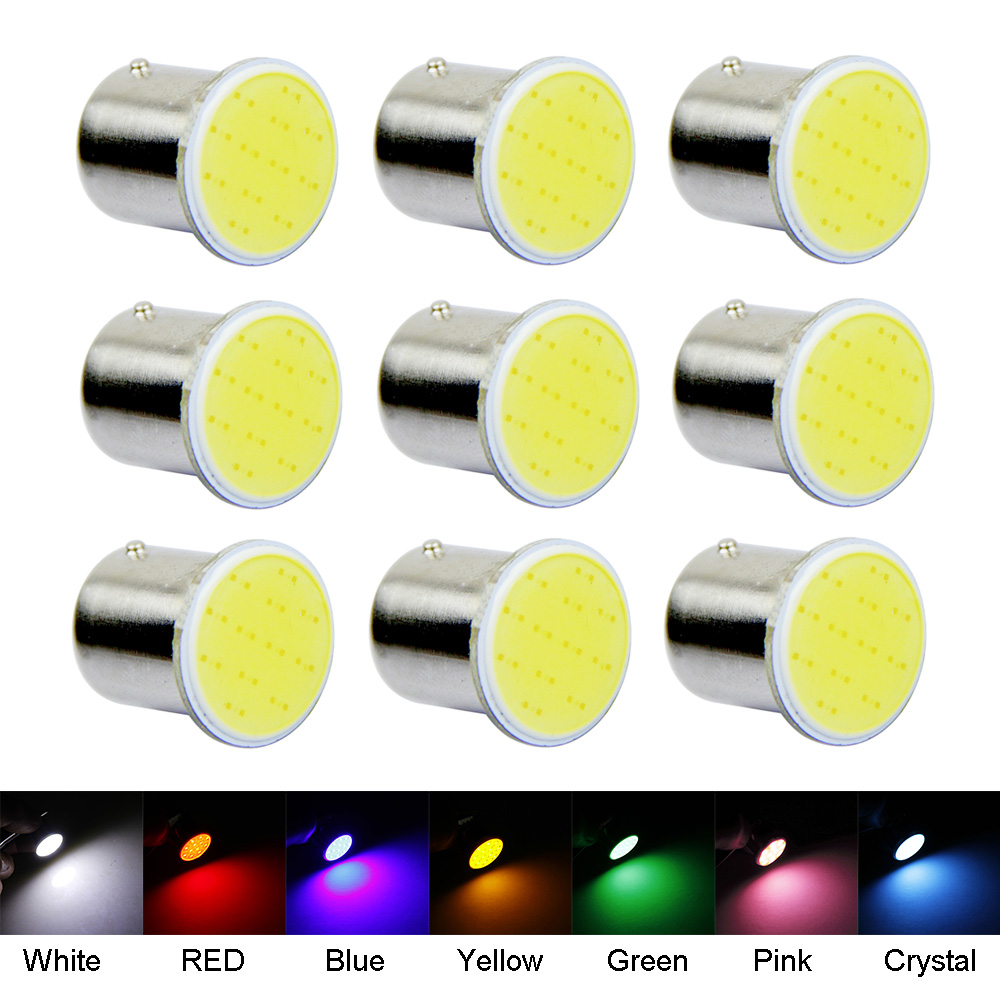 

10PCS Strobe Flashing White COB P21W Led 1156 BA15S DC 12V Bulbs Car-Styling External Lights Auto Car Parking Brake Fog Light Lamps
