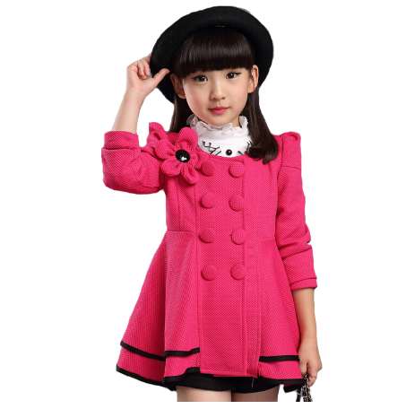 High quality girl Coat fashion Flower Jacket coat for girl Autumn winter outerwear girls Clothes 4-12 years old-image-427458421