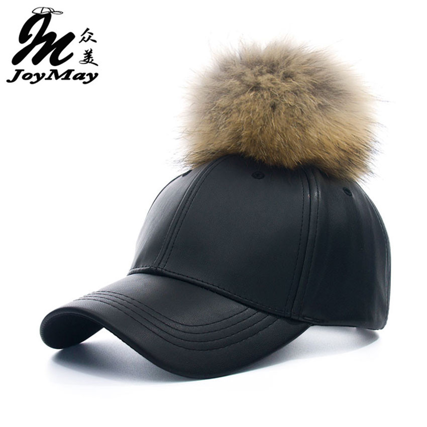 baseball hats with fur ball