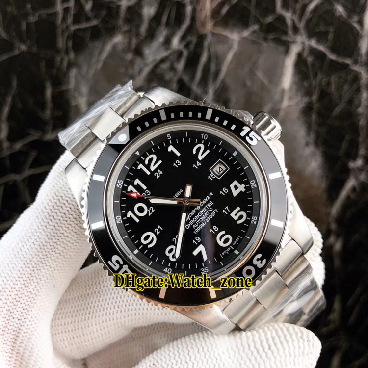 

Diver Super Ocean II A17392D7/BD68/162A Black Dial Automatic Mens Watch Silver Case Stainless Steel Bracelet Gents Watches, Bre-a02d