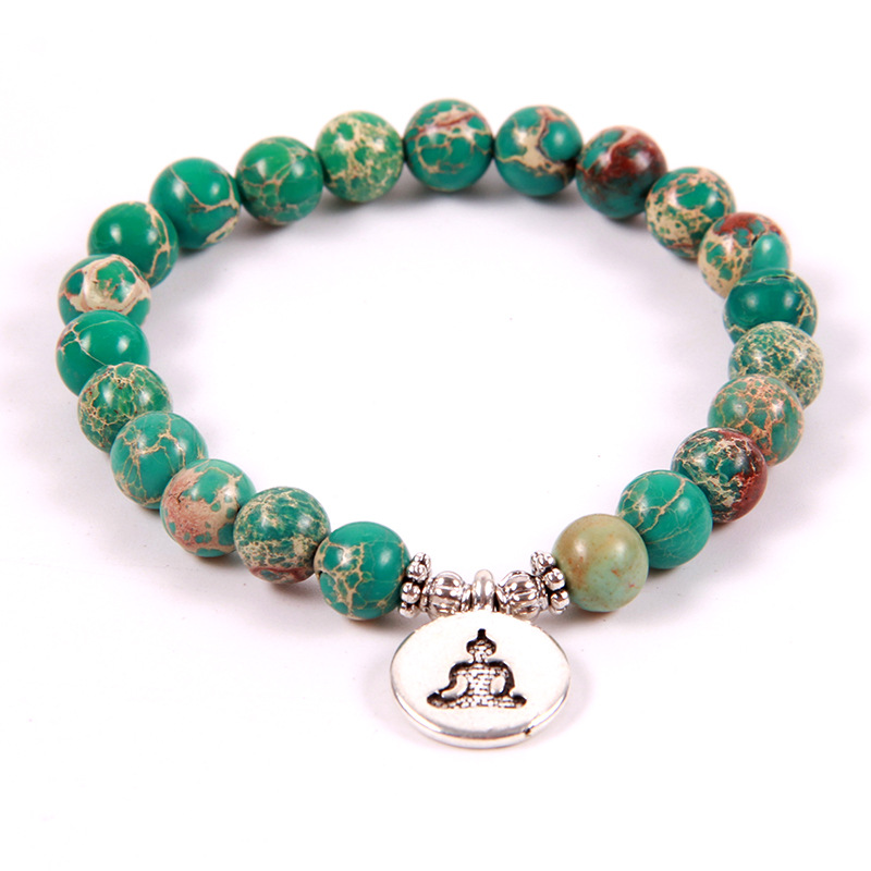 

Natural Stone Beads Strand Bracelet Yoga Chakra Mala Prayer Bracelets Women Men Charm Healthy Jewelry Tibetan Stretch Bracelet