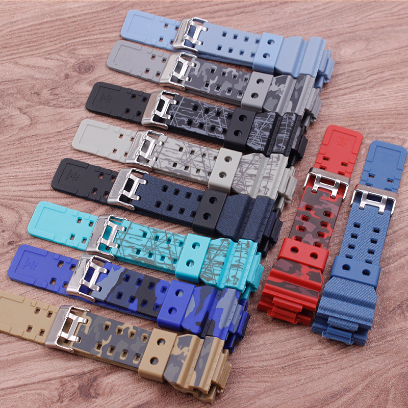 

Watch Accessories Camouflage Rubber Strap Replacement for GD120GA-100GA-110GA Men's Watch Strap