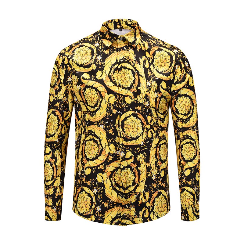 

2018 New Men Long Sleeve Cotton Casual Shirts Designer 3D Slim Fit Fashion England Shirts on Sale XMH90088, Multi