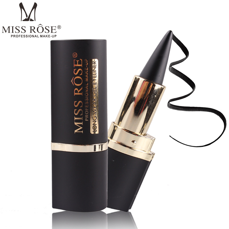 

MISS ROSE Eye Enhancing Black Kajal Eyeliner Stick Solid Thick Eyeliner Gel Makeup Smooth Waterproof Natural Smoky Eyes Liner