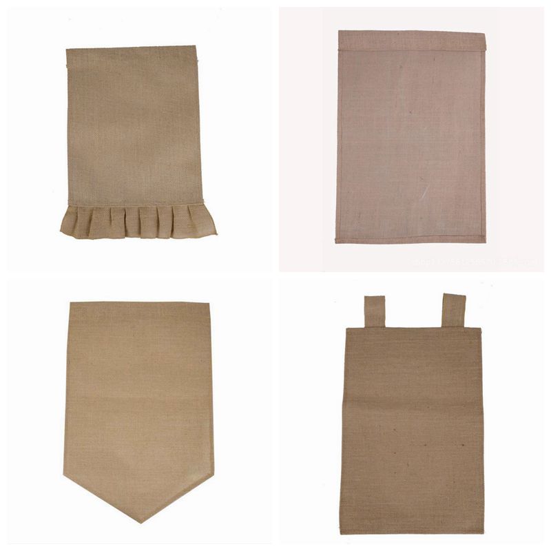 

Garden Decorations DIY Burlap Flag Jute Ruffles Yard Hanging Flags Portable Blank Banner Easter 4 Designs YW314-WLL