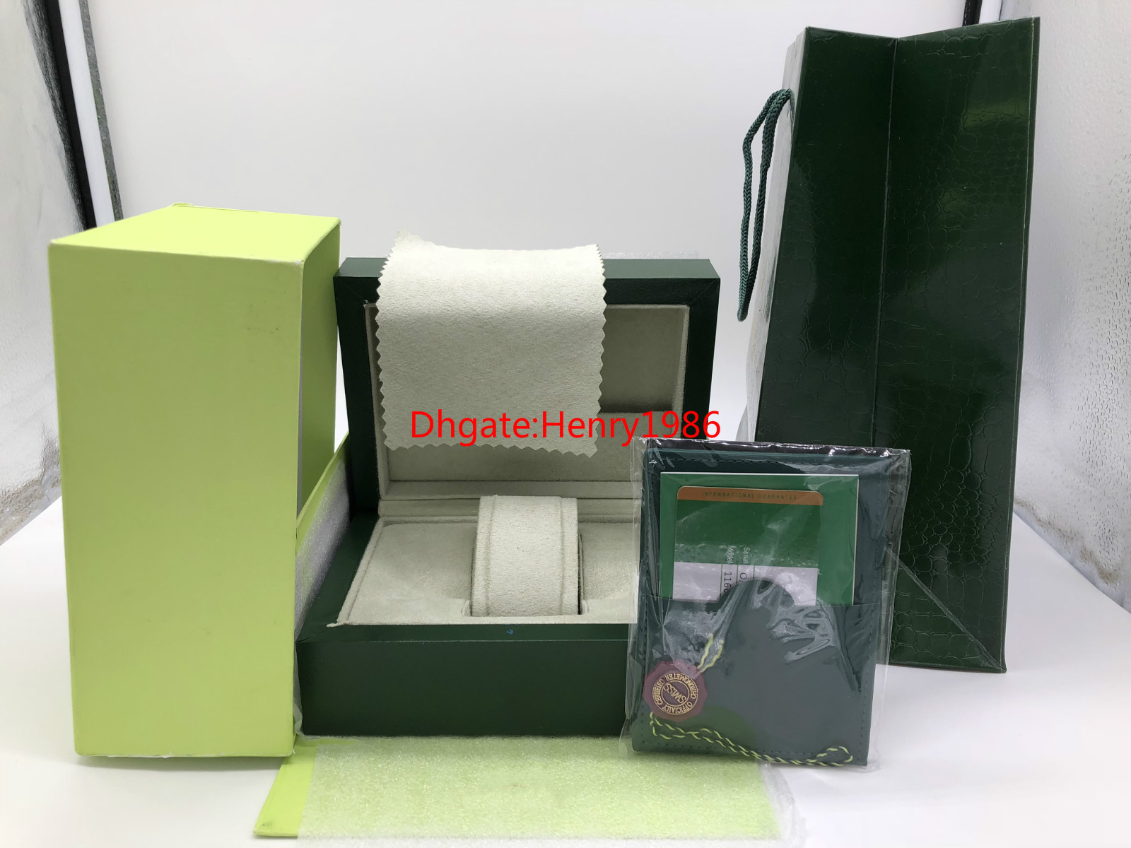 

2021Factory Supplier Green Brand Original Box Papers Gift Watches Boxes Leather Bag Card For 116610 116660 116710 116613 116500 Watch Boxes, Black;blue