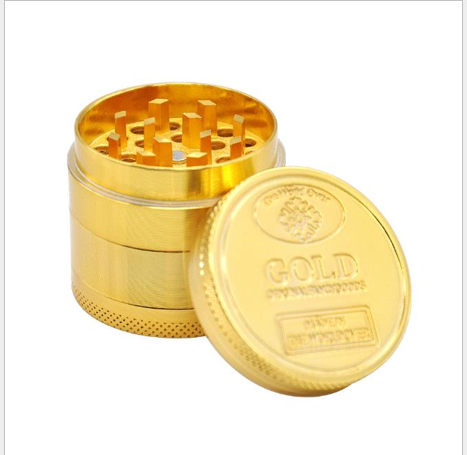 

40 Mm4 Layer Gold Cigarette Grinder Gold Cigarette Lighter