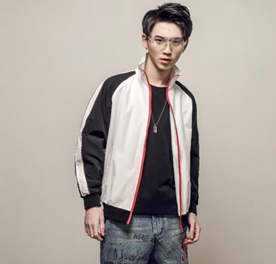 

Men fall han edition of the new fashion boutique personality loose embroidery stitching multicolor jacket  - 5 xl, Black