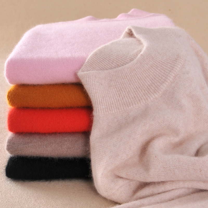 

zocept High-Quality Cashmere Wool Sweater Women Fashion Autumn Winter Female Soft Comfortable Warm Slim Cashmere Blend Pullovers D1892001, Pink