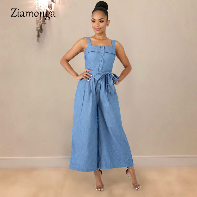 spaghetti strap denim overalls