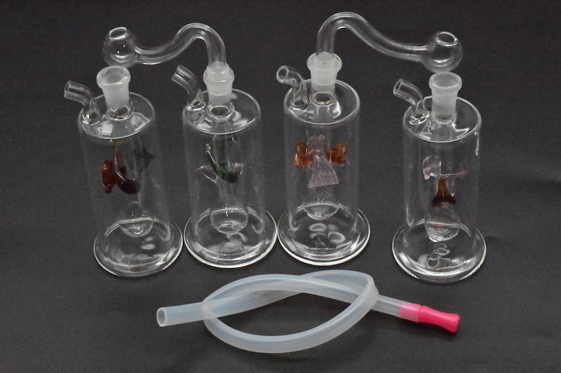 

Portable Colorful MINI Glass oil rig Bong Pipe Hookah Smoking Pipes Tobacco Water Filter Water Smoking Pipe with hoseGlass Small oil burner