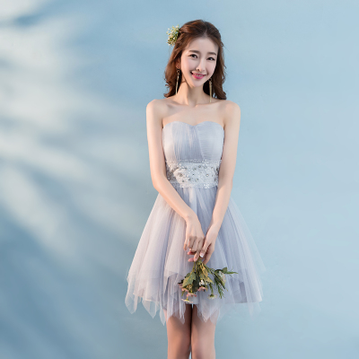 strapless gray