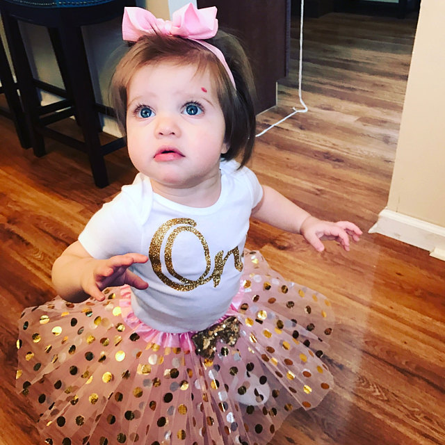 

2018 Girls Fashion Sets Dress Baby Letter One Print Climb Romper With Golden Polka Dot Print Tutu Skirts 2pcs Sets for 3-24M Z11, As photo
