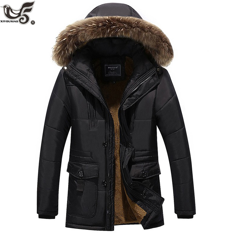 

XIYOUNIAO winter jacket Middle age Men Plus thick warm coat jacket men's casual hooded parka coat large size 6XL 7XL 8XL, Black