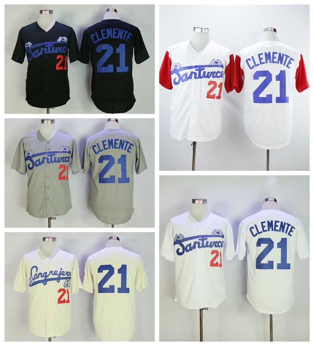 

Mens Santurce Crabbers 21 Roberto Clemente College Baseball Jersey Cheap Vintage Roberto Clemente Stitched Baseball Shirts, Pittsburgh white
