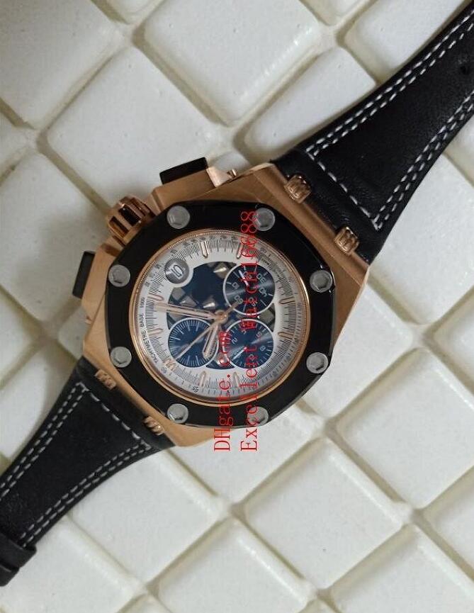 Vente chaude mode hommes montres 44mm 26078 18k or Rose VK Quartz chronographe Workin hommes montre montres noël