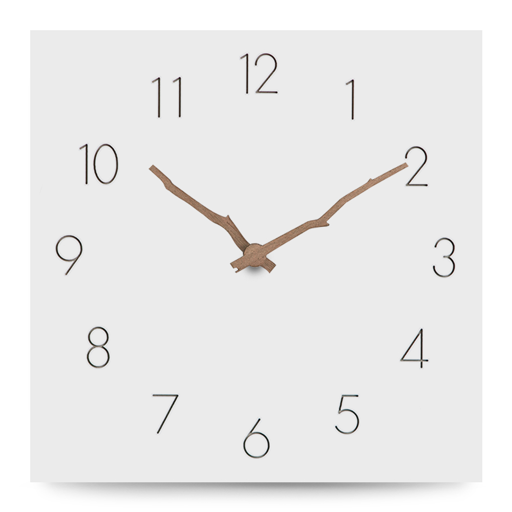 Grande horloge murale en bois Simple Design moderne Europe horloges silencieuses carré MDF bois suspendu montre murale décor à la maison 12 pouce