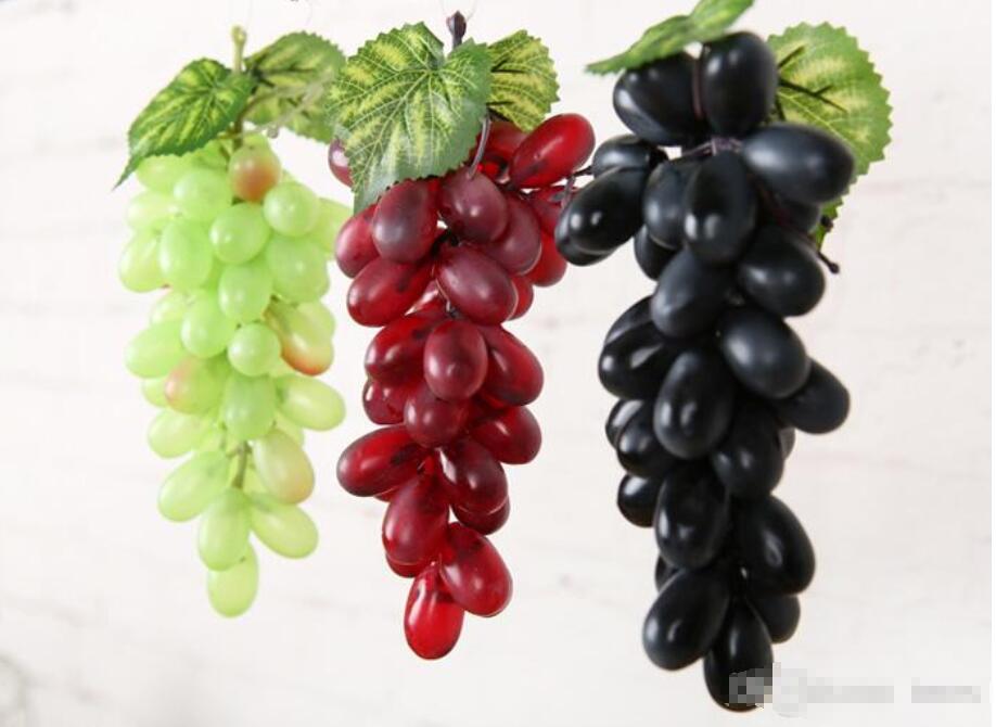 OUKIN Large Bunch Artificial Red Grapes Decorative Fruits