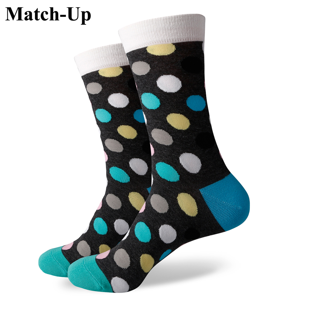 

new style colorful dot mens combed cotton socks brand man dress knit socks big dot us size 7 512 343