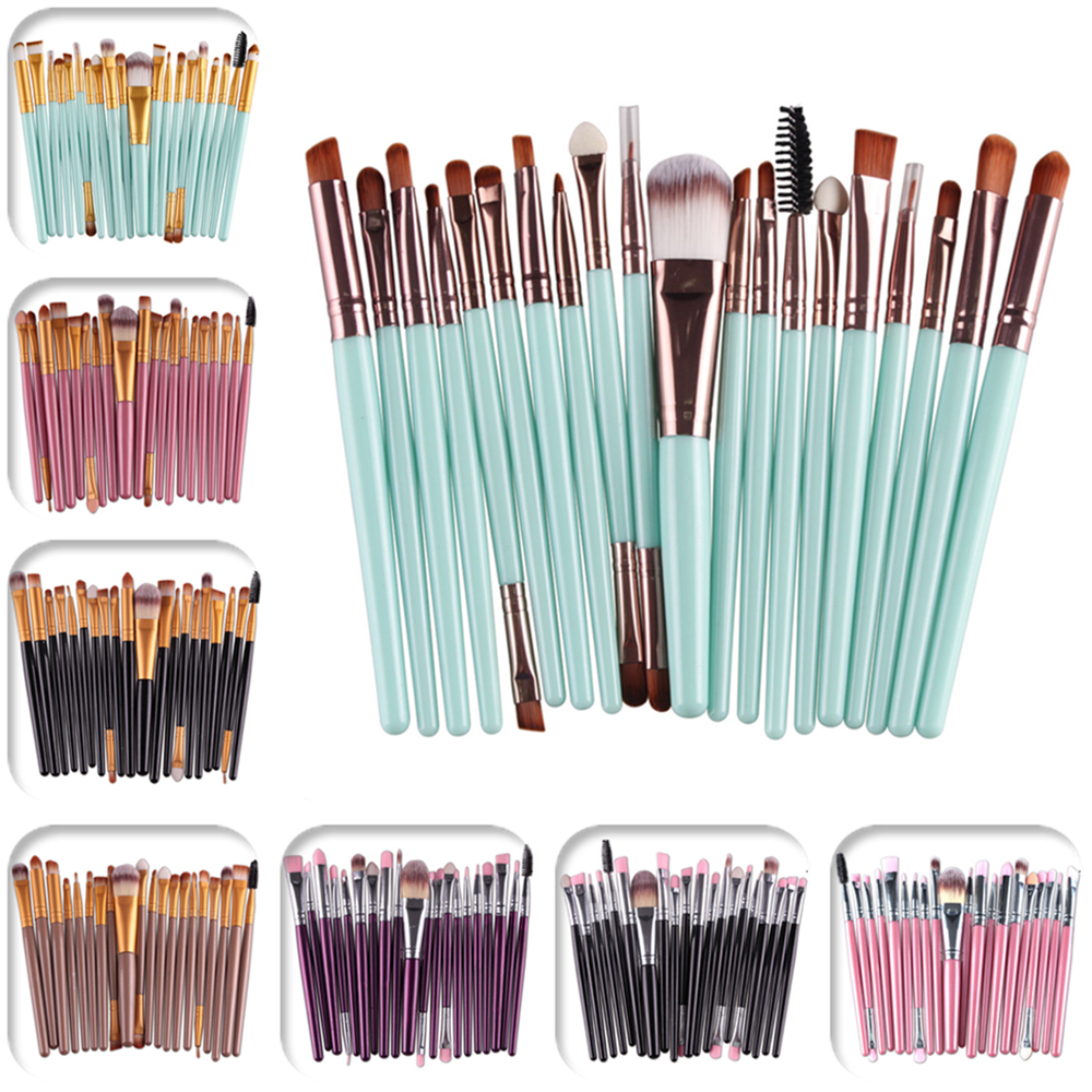 

Makeup Brushes Kit Eye Shadow Foundation Powder Eyebrow Eyelash Lip Brush Cosmetic Tool 20pcs/Set J1546
