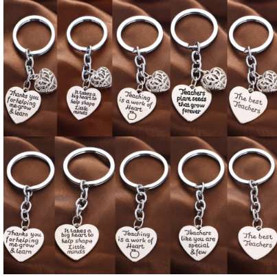 

Love Heart Charms Keychain Thank You Teachers Key Chain Teachers Appreciation Keyring For Teacher Jewelry Teacher's Day Gifts