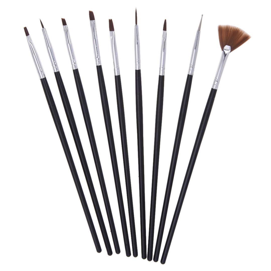 

HHFF 10pcs/set Nail Brush Paint brush Manicure Gel Nails Acrylic Nail Art Tool, As pic