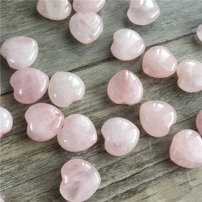

DIY Jewelry Beads Natural Gemstone Rose Quartz Heart Shape 20*20*9mm Loose Stones Through Hole For Earrings Bracelet Charms 20pcs/lot
