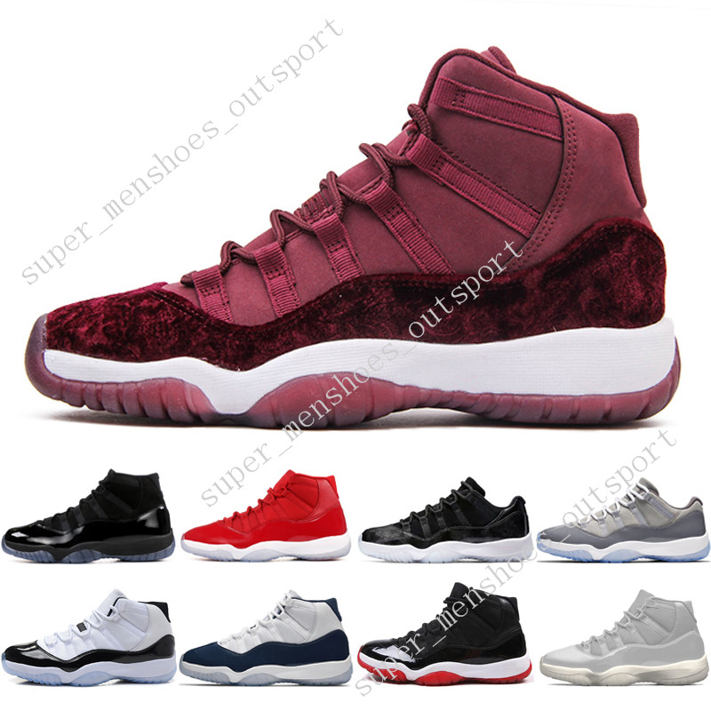 11 11s Cap and Gown Prom Night Mens Basketball Shoes Gym Red Bred PRM Heiress Barons Space Jam 45 72-10 men Sport Sneakers trainers WOMENS