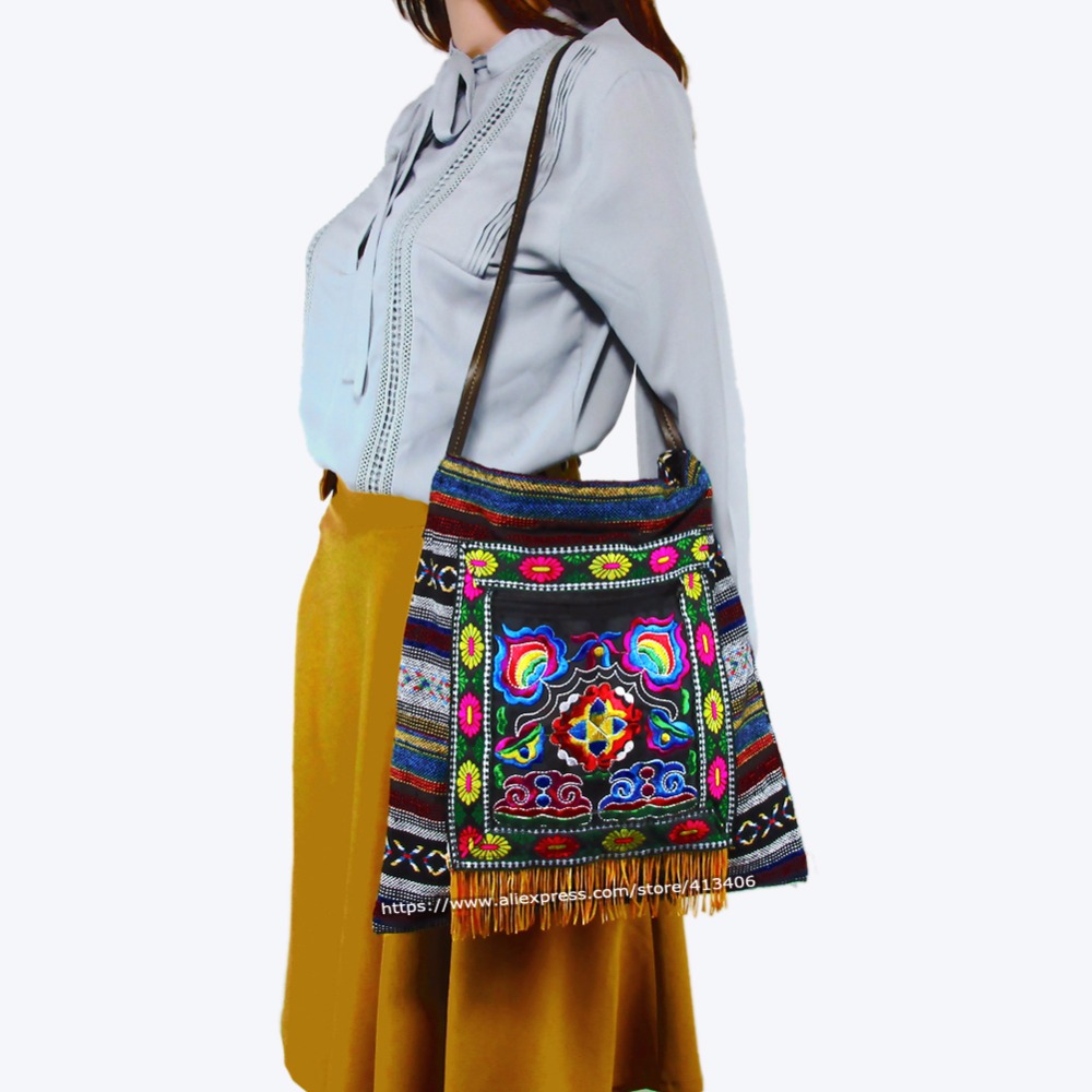 BOHO LADIES BEACH BAG SHOULDER HIPPIE EMBROIDED THAI BOHO BAG ETHNIC HMONG UK