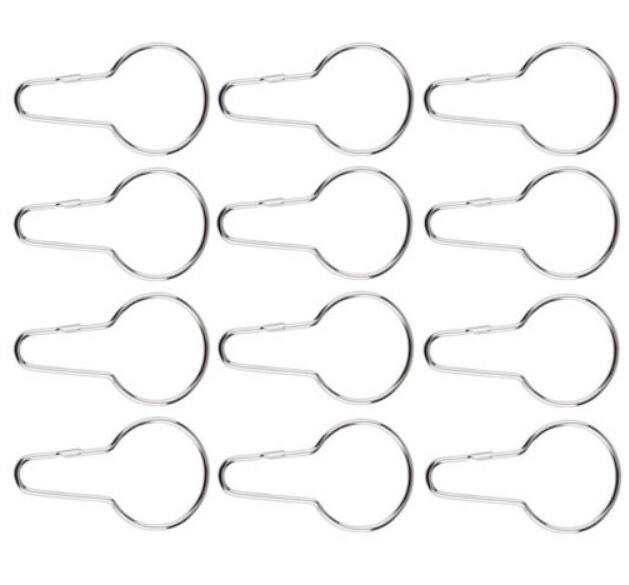 

1000pcs New Stainless steel Chrome Plated Shower Bath Bathroom Curtain Rings Clip Easy Glide Hooks Fedex good feeling Household products Home & Garden