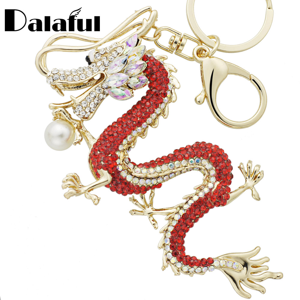 

Key Rings Fashion Rhinestone Chains Holder Simulated Pearl Crystal Animal Keychains For Car Keyrings Bag Charms K341D