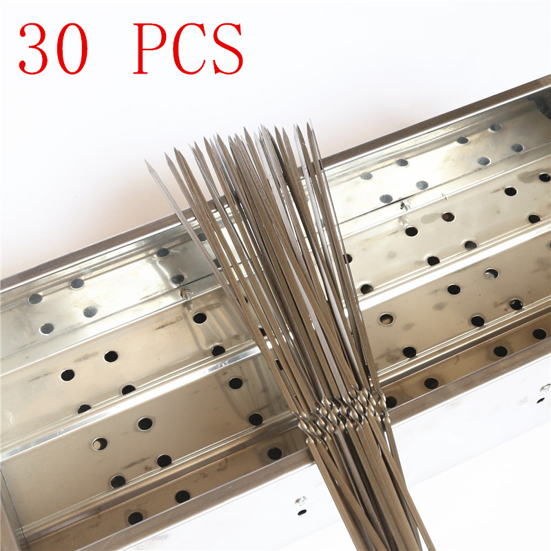 

30PCS BBQ 34cm needle Meat string sign charcoal bbq grills barbecue stainless steel skewers 50PCS 100PCS