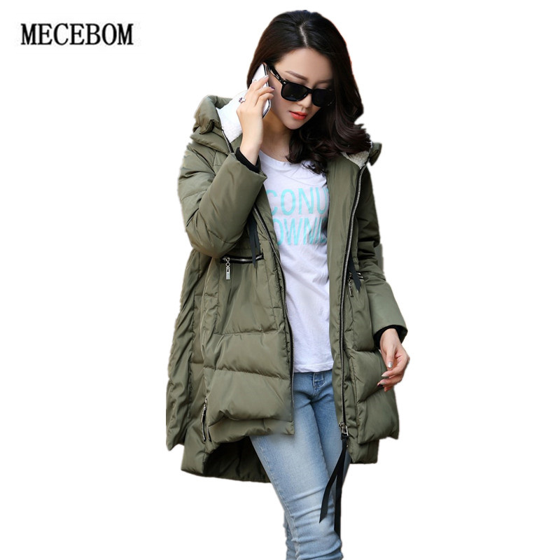 

MECEBOM 2017 the warmest winter clothing Women's Thickened Clothing Women Jackets Coats Down Alternative Down Jacket, Khaki