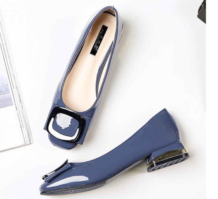 

Free send 2018 spring and autumn new style Shallow mouth low heeled women's Coarse heel shoes, Pink