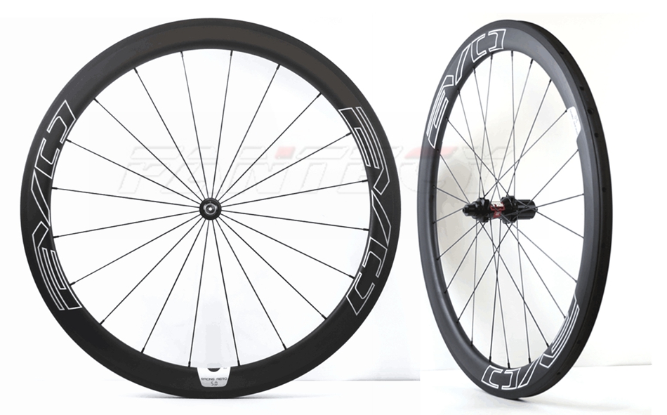 

EVO Free shipping 700C 50mm depth 23mm width Clincher/Tubular road bicycle wheelset with EVO straight pull hub with UD matte finishing