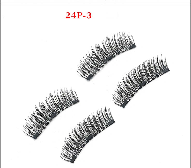 

Hot sale Magnetic Fake Eyelashes 3 magnets no need glue naturla Long Hand-made Fake Lashes DHL Free