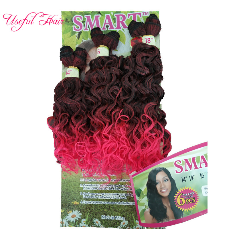 

SMART QUALITY synthetic weft hair ombre color Jerry curl crochet hair extensions crochet braids hair weaves marley twist, 1b 30/613color