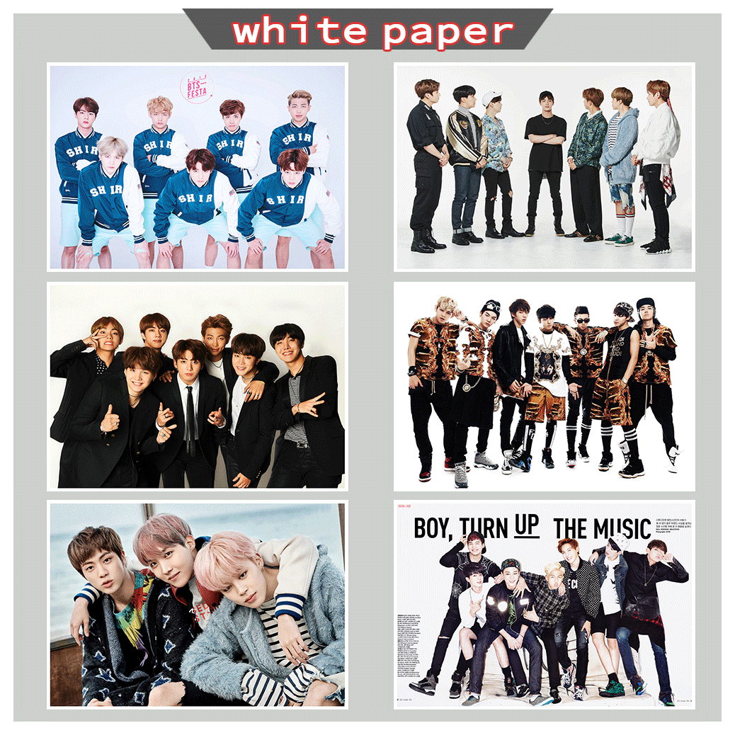 

New Bangtan Boys BTS Wall poster for Girl's room Livingroom Decorations Wall sticker white Coated Paper Pictures Home Decor