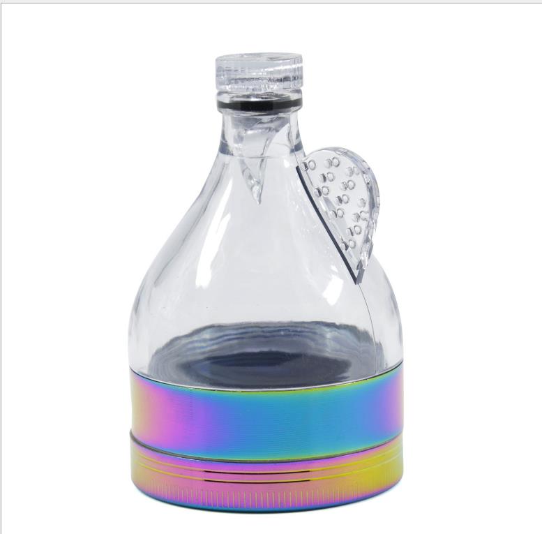 

New Diameter 63mm Rainbow Color Three-layer Ice Blue Zinc Alloy Funnel Grinder