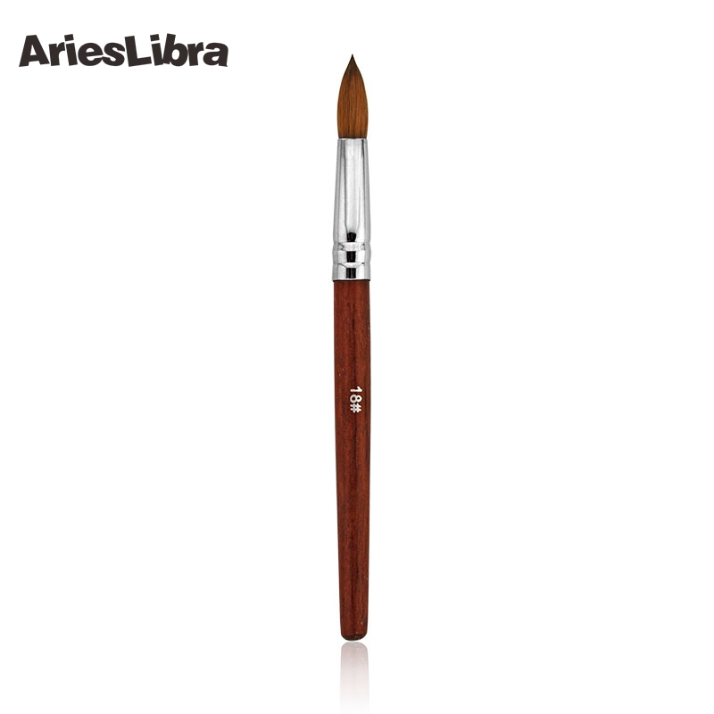 

AriesLibra 1PC 18# 100% Kolinsky Acrylic Nail Brush Acrylic Nail Art Builder Brush UV Gel Tool, As pic
